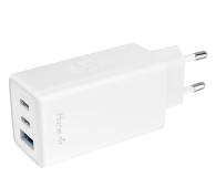 Hune Ładowarka sieciowa GaN 65W 2x USB-C+USB-A Snow White - 1370700 - zdjęcie 1